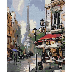 Улицы Парижа Раскраска по номерам на холсте Живопись по номерам