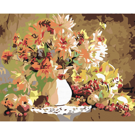  Осенняя композиция Раскраска картина по номерам на холсте F03