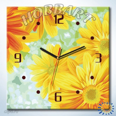  Солнечный круг Часы-раскраска по номерам на холсте Hobbart SH4040008-LITE