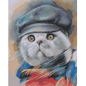 Кот в кепке 100х125 см Раскраска картина по номерам на холсте