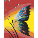 Радужная бабочка Раскраска по номерам на холсте Живопись по номерам