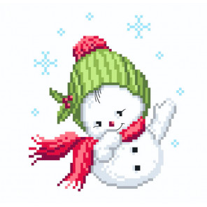 Снеговик Канва с рисунком для вышивки Матренин посад