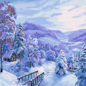 Снежная сказка Раскраска картина по номерам на холсте