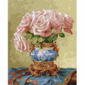 Восточное розы Раскраска картина по номерам на холсте