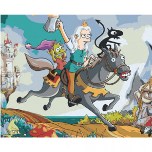 Принцесса на лошади 80х100 Раскраска картина по номерам на холсте