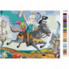 Принцесса на лошади 100х125 Раскраска картина по номерам на холсте