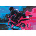 Мотоцикл 80х120 Раскраска картина по номерам на холсте