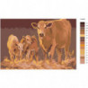 Корова и телята Раскраска картина по номерам на холсте