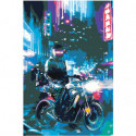 Неоновый мотоцикл Раскраска картина по номерам на холсте