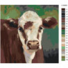Корова буренка 100х100 Раскраска картина по номерам на холсте