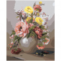 Цветы в вазе Абстракция Раскраска картина по номерам на холсте