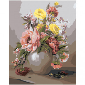 Цветы в вазе Абстракция 80х100 Раскраска картина по номерам на холсте