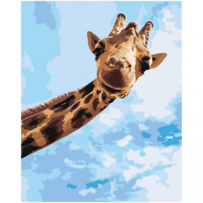 Веселый жираф Раскраска картина по номерам на холсте