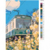 Весенний поезд 80х120 Раскраска картина по номерам на холсте