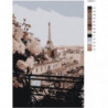 Вид из окна на Эйфелеву башню Раскраска картина по номерам на холсте