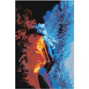 Девушка лед и пламя Раскраска картина по номерам на холсте