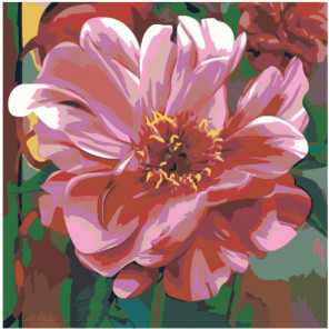 Розовый пион Раскраска картина по номерам на холсте