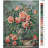 Розы в вазе 75х100 Раскраска картина по номерам на холсте
