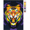 Тигр неоновый Раскраска картина по номерам на холсте
