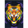 Тигр неоновый 100х150 Раскраска картина по номерам на холсте