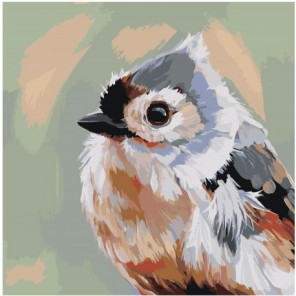 Весенняя птичка 80х80 Раскраска картина по номерам на холсте