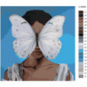 Девушка с бабочкой 80х80 Раскраска картина по номерам на холсте