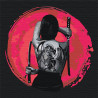  Девушка с татуировкой дракона/ Катана Раскраска картина по номерам на холсте с неоновыми красками AAAA-RS063