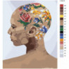 Цветы на голове Раскраска картина по номерам на холсте
