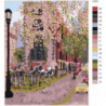 Цветущий город Раскраска картина по номерам на холсте