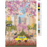 Цветущий город Раскраска картина по номерам на холсте