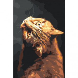 Изворотливый кот 80х120 Раскраска картина по номерам на холсте