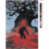 Ведьмак у дерева 80х120 Раскраска картина по номерам на холсте