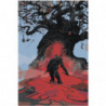 Ведьмак у дерева 100х150 Раскраска картина по номерам на холсте