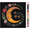 Луна Полумесяц с цветами 80х80 Раскраска картина по номерам на холсте