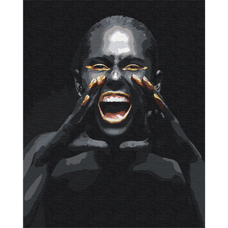  Крик / Африканка Раскраска картина по номерам на холсте с металлической краской AAAA-RS080
