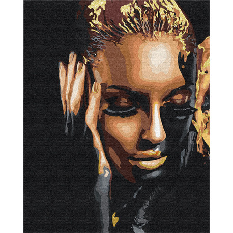  Стильная девушка / Африканка 80х100 см Раскраска картина по номерам на холсте с металлической краской AAAA-RS081-80x100