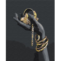Золотые украшения в руке / Африканка 80х100 см Раскраска картина по номерам на холсте с металлической краской