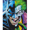  Бэтман и Джокер Раскраска картина по номерам на холсте с неоновыми красками AAAA-RS083