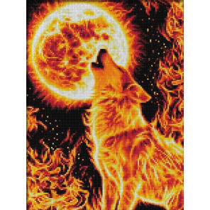  Огненный волк Алмазная вышивка мозаика АЖ-1855