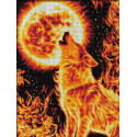 Огненный волк Алмазная вышивка мозаика АЖ-1855