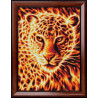 Пример оформления в рамку Огненный леопард Алмазная вышивка мозаика АЖ-1849