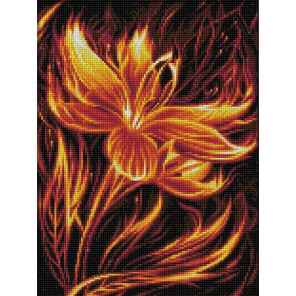 Пример оформления в рамку Огненный цветок Алмазная вышивка мозаика АЖ-1852