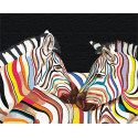  Радужные зебры Раскраска картина по номерам на холсте с неоновыми красками AAAA-RS101