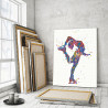 Пример в интерьере Фигуристка / Фигурное катание Раскраска картина по номерам на холсте с неоновыми красками AAAA-RS089