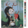 Лесные друзья в масках 100х125 Раскраска картина по номерам на холсте