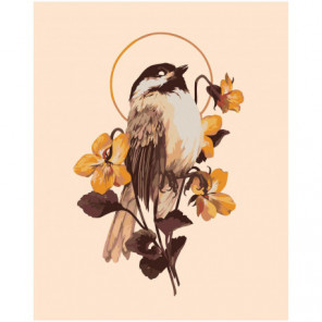 Цветок и птица 80х100 Раскраска картина по номерам на холсте