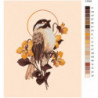 Цветок и птица 80х100 Раскраска картина по номерам на холсте