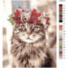 Кошка с цветочным венком 80х100 Раскраска картина по номерам на холсте