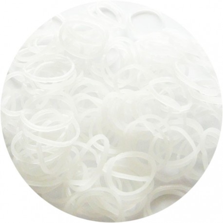 Белые блестящие однотонные 300шт Резиночки для плетения