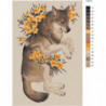 Волк с цветами 100х150 Раскраска картина по номерам на холсте